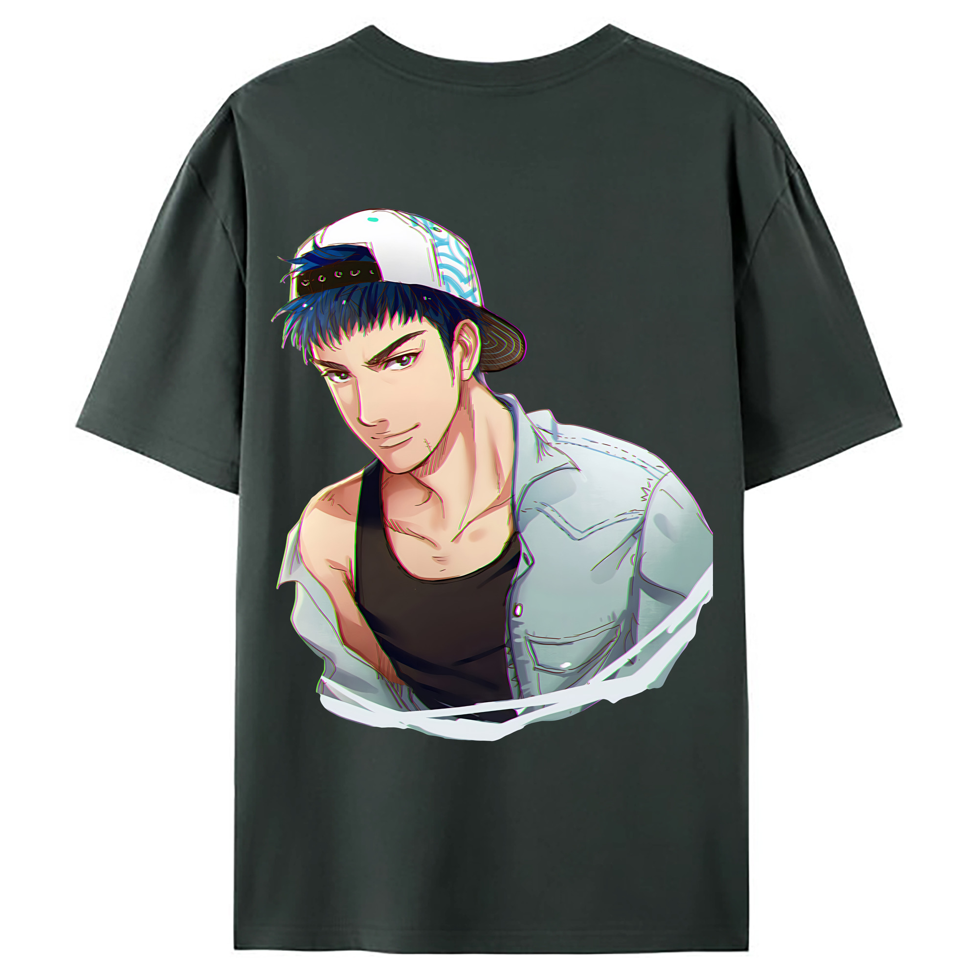 （画像用） SLAM DUNK／スラムダンク 綿100％ メンズ半袖Tシャツ（バックプリント） 通気性